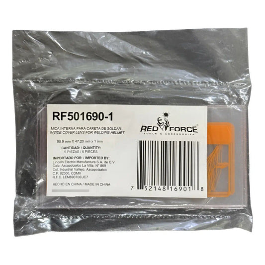 Mica Interna Para Careta Red Force Rf501690 Paq. 5 Piezas Transparente Pro Weld Industrial
