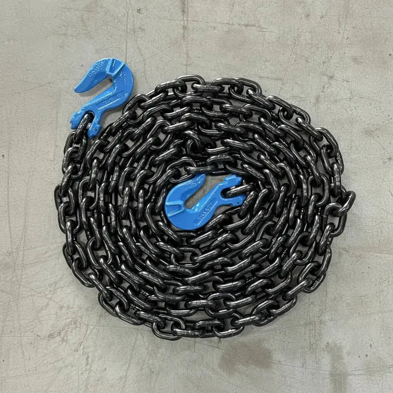 Cadena Negra Con Ganchos 1/2 X 20 Pies Grado 100 Cap. 6.7t Negro RLC