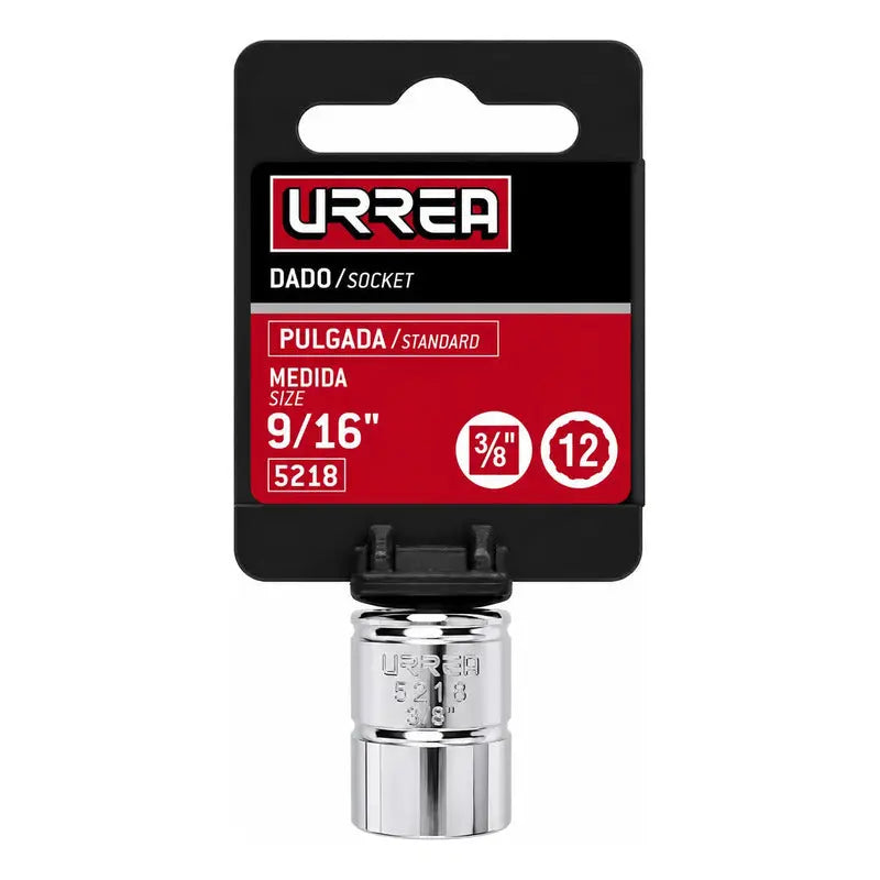 Dado Cuadro De 3/8 , 12 Puntas, En Pulgadas, 9/16  Plateado URREA
