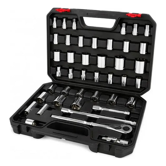 Juego De Dados Cuadro De 1/2  Combinado 42 Piezas Plateado URREA