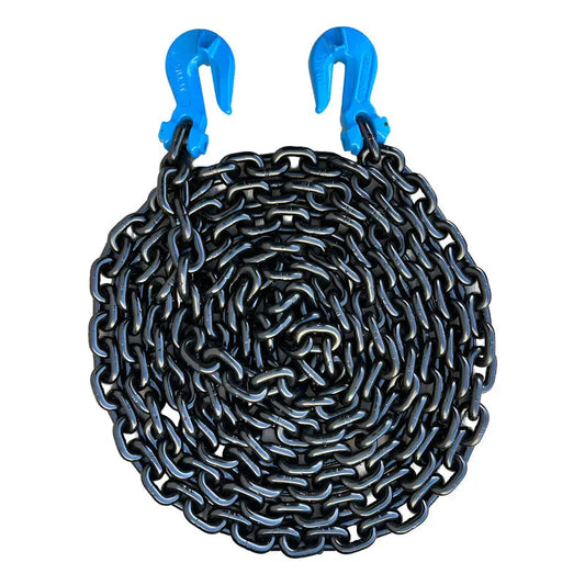 Cadena Negra Con Ganchos 3/8 X 20 Pies Grado 100 Negro PW INDUSTRIAL