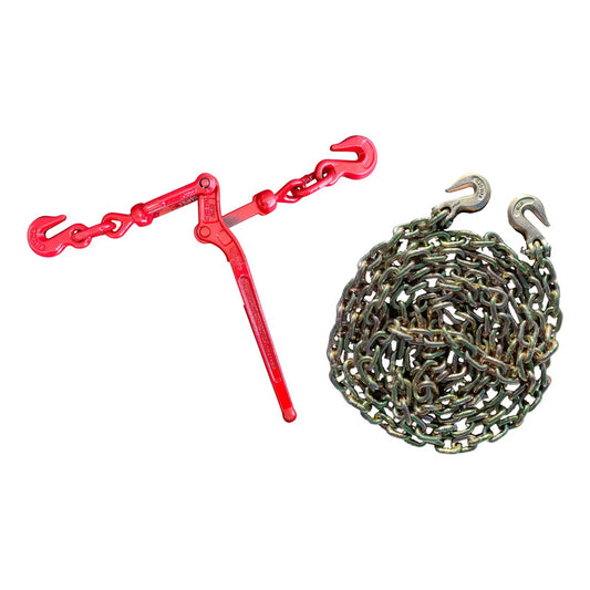 Kit De Cadena 3/8 X 20 Grado 80 Con Tensor De Cadena Rojo