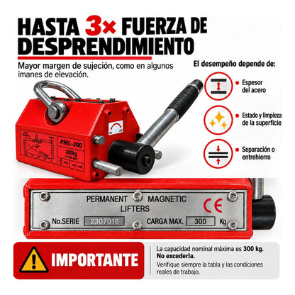 Imán Elevador Industrial Magnético Neodimio 300 Kg RLC