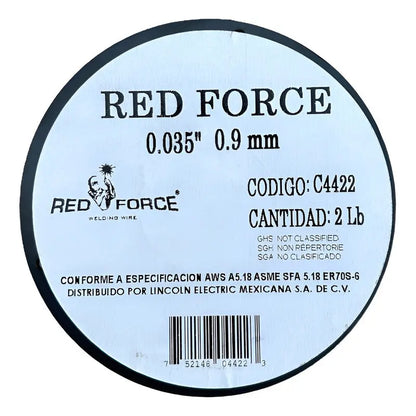 Micro Alambre Er70s-6 Red Force .035  2 Lb/0.907 Kg. RED FORCE
