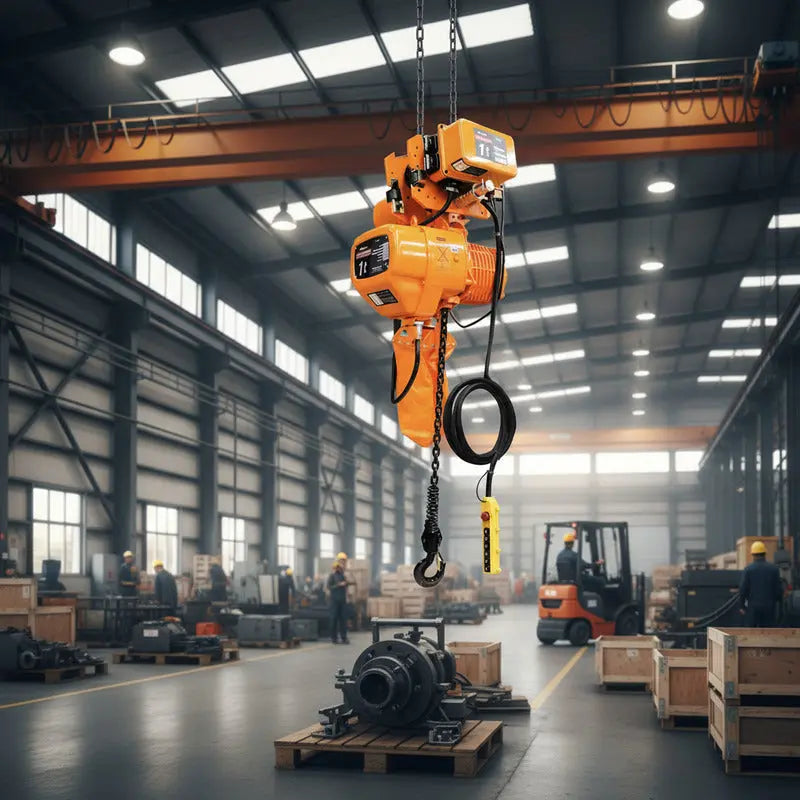 Polipasto Electrico De Cadena Con Trole 1t/6m 220/440v 3f Naranja 1 PW INDUSTRIAL