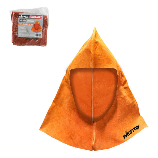 Capucha Protectora Para Soldador De Carnaza Uso Rudo Weston Naranja Unitalla