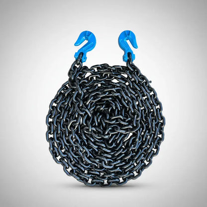 Cadena Negra Con Ganchos Azules 5/16 X 20 Pies Grado 100 Negro PW INDUSTRIAL