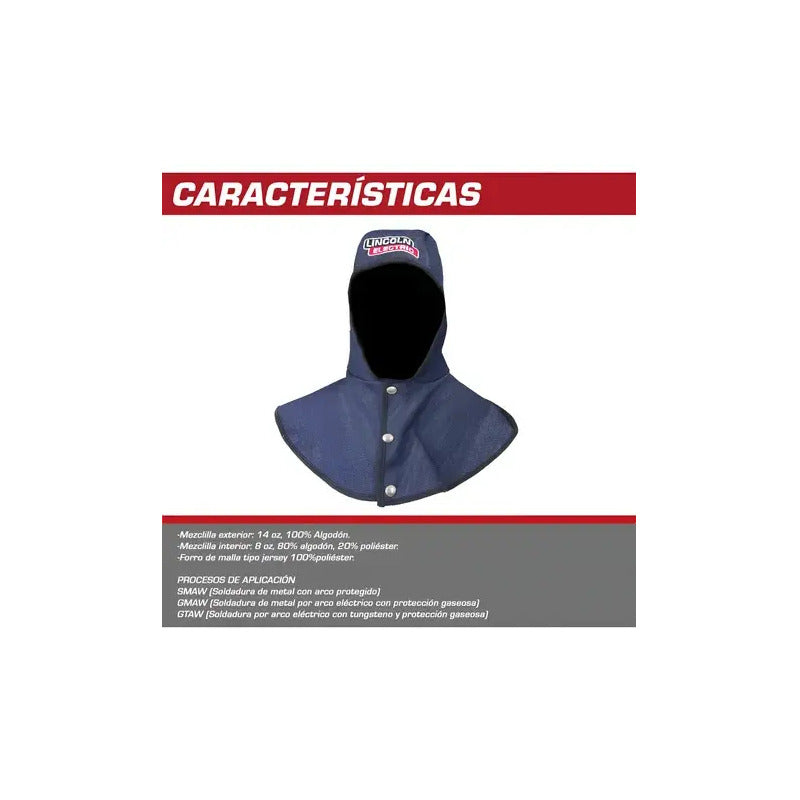 Capucha Soldador Mezclilla Lincoln Electric Azul Oscuro Mediano LINCOLN ELECTRIC