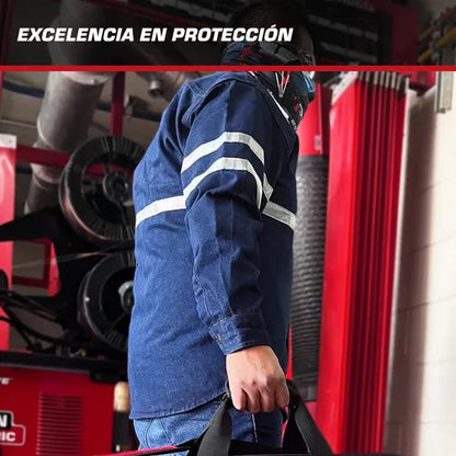 Camisola Para Soldador Mezclilla Reflejante 100% Algodon Azul RED FORCE