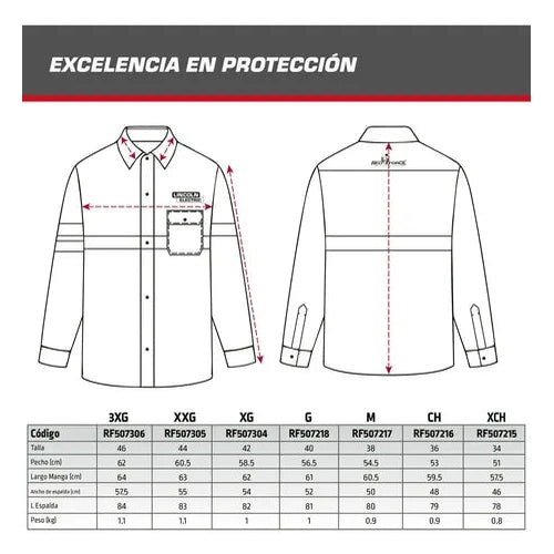 Camisola Para Soldador Mezclilla Reflejante 100% Algodon Azul RED FORCE