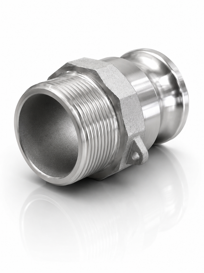 Conector Camlock Tipo F G400-F-AL macho de 4" x rosca macho NPT de 4"