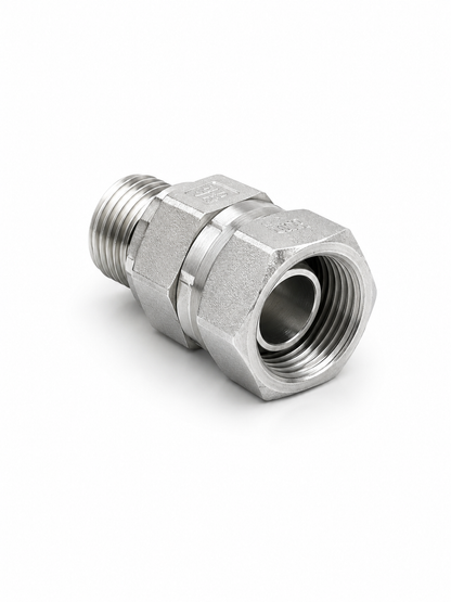 Adaptador Recto ORB O-Ring Macho 1/2" a NPSM 3/8" Hidraulico