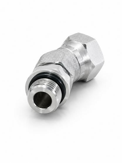 Adaptador Codo 45° ORB O-Ring Macho 3/8" a NPSM 1/2" Hidraulico