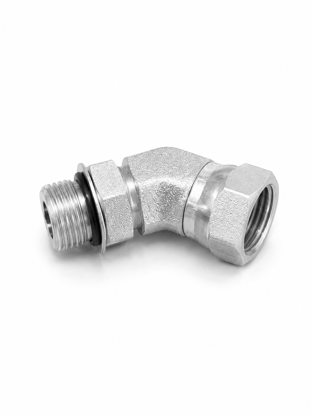 Adaptador Codo 45° ORB O-Ring Macho 3/8" a NPSM 1/2" Hidraulico