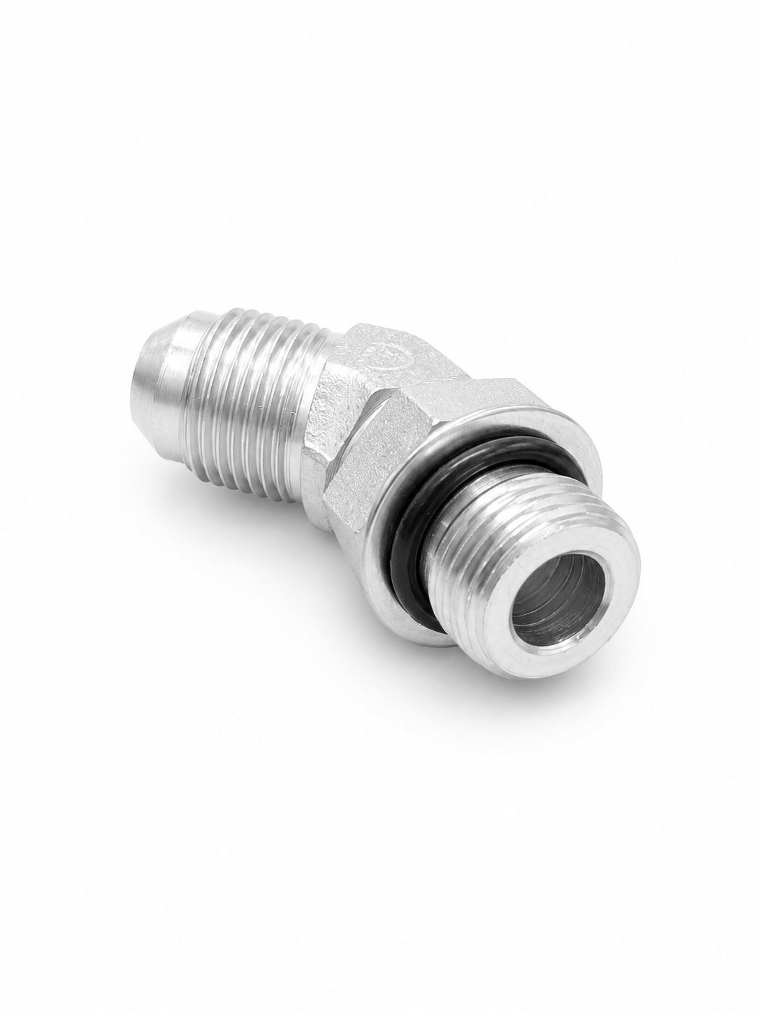 Adaptador Codo 45° JIC 37° Macho 1/2" x O-Ring Macho 1/2" Hidraulico