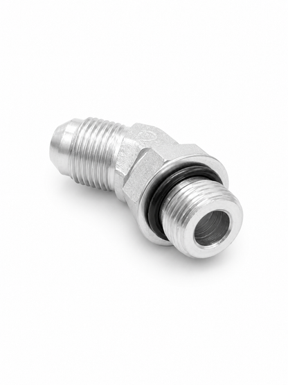 Adaptador Codo 45° JIC 37° Macho 1/2" x O-Ring Macho 1/2" Hidraulico