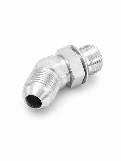 Adaptador Codo 45° JIC 37° Macho 1/2" x O-Ring Macho 1/2" Hidraulico