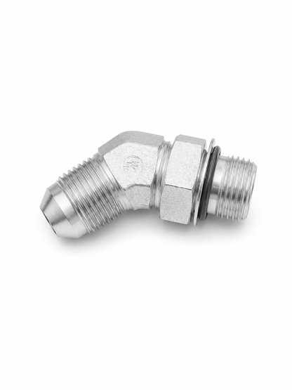 Adaptador Codo 45° JIC 37° Macho 1/2" x O-Ring Macho 1/2" Hidraulico