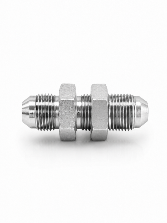 Adaptador Pasamuros JIC 37° Macho 3/8" x 3/8" Bulkhead Hidraulico