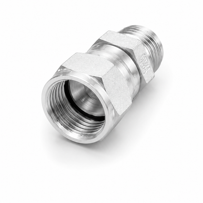 Adaptador recto Macho JIC 37° 3/8" x Hembra JIC 3/8" Hidraulico