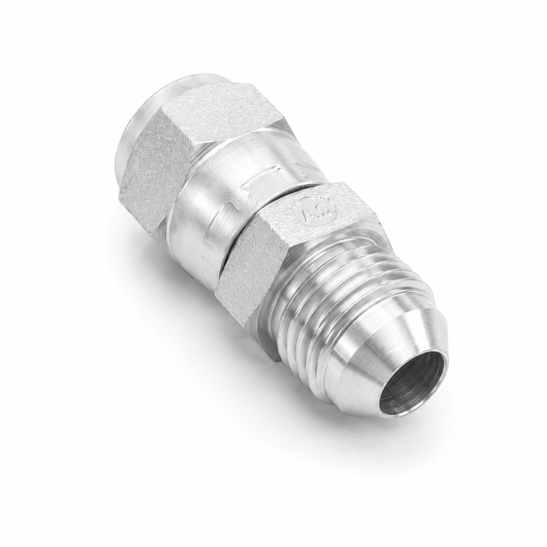 Adaptador recto Macho JIC 37° 3/8" x Hembra JIC 3/8" Hidraulico