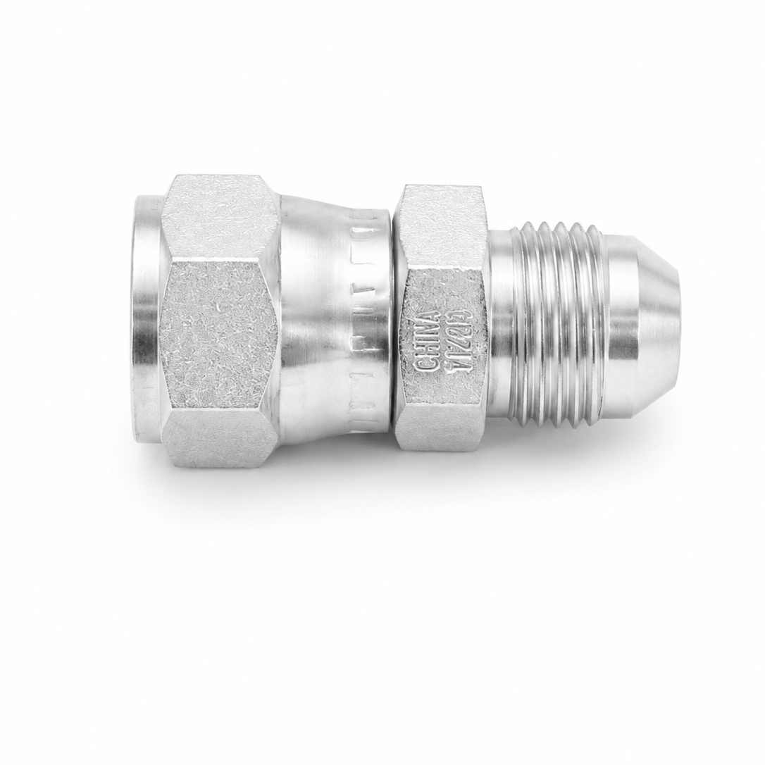 Adaptador recto Macho JIC 37° 3/8" x Hembra JIC 3/8" Hidraulico