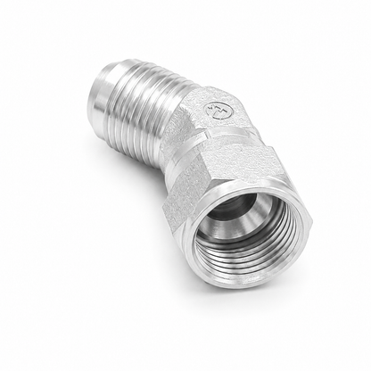 Adaptador Codo 45° JIC 37° Macho 1" x Hembra 1" Hidraulico