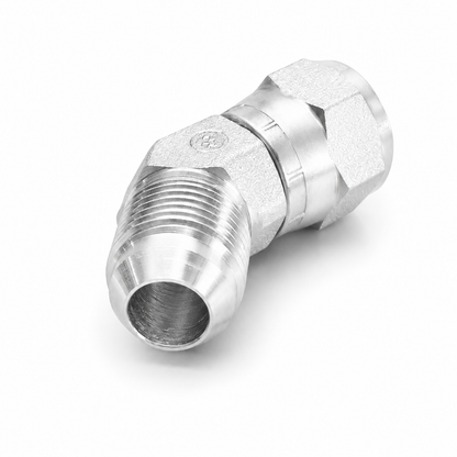 Adaptador Codo 45° JIC 37° Macho 1" x Hembra 1" Hidraulico