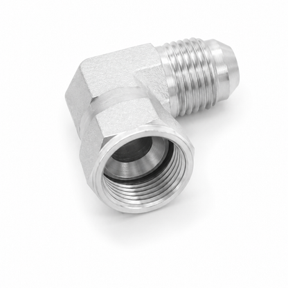 Adaptador Codo 90° JIC 37° Macho 3/8" x Hembra 3/8" Hidraulico