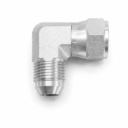 Adaptador Codo 90° JIC 37° Macho 3/8" x Hembra 3/8" Hidraulico