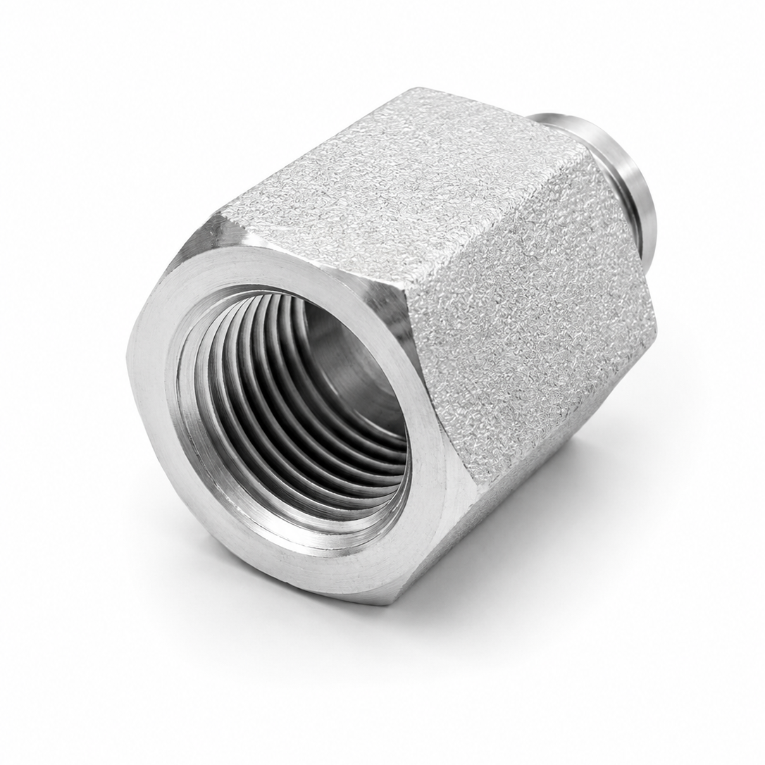 Adaptador Recto Macho JIC 37° 5/8" x Hembra NPSM 1/2" Hidraulico