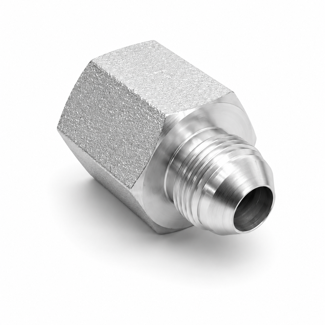 Adaptador Recto Macho JIC 37° 5/8" x Hembra NPSM 1/2" Hidraulico