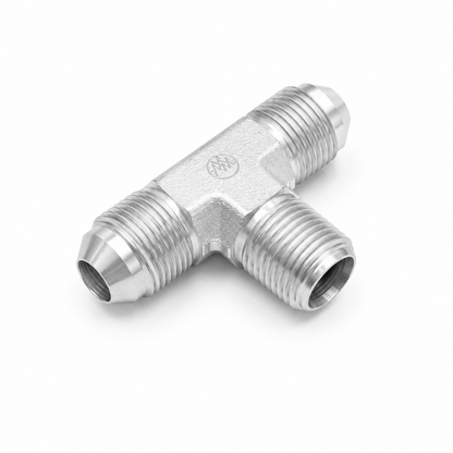 Tee JIC 37° 1/4" Macho x NPT Macho x Macho - Hidráulico