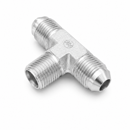 Tee JIC 37° 1/4" Macho x NPT Macho x Macho - Hidráulico