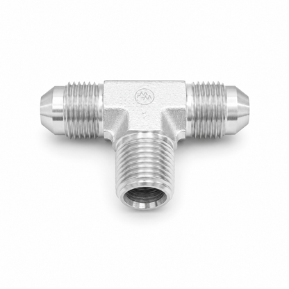 Tee JIC 37° 1/4" Macho x NPT Macho x Macho - Hidráulico