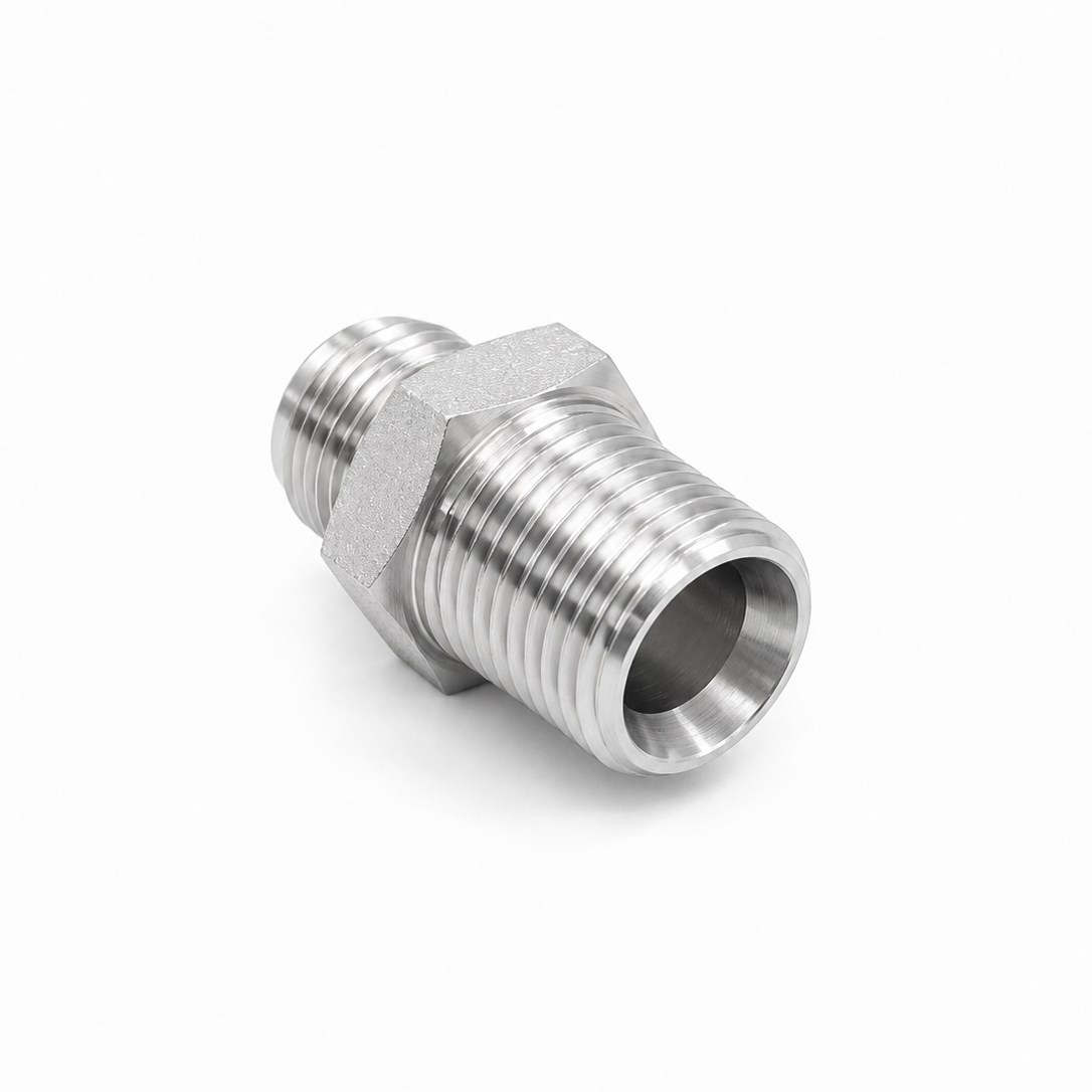 Adaptador Recto JIC 37° Macho 5/16" a NPT Macho 1/8" Hidraulico