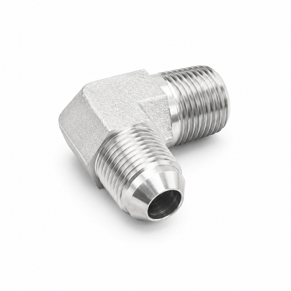 Adaptador Codo 90° JIC 37° Macho 1" a NPT Macho 3/4" Hidraulico