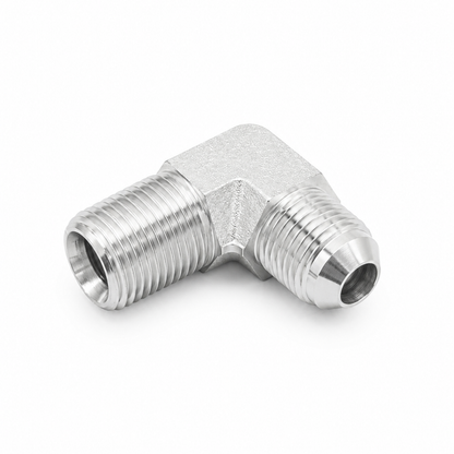 Adaptador Codo 90° JIC 37° Macho 1" a NPT Macho 3/4" Hidraulico