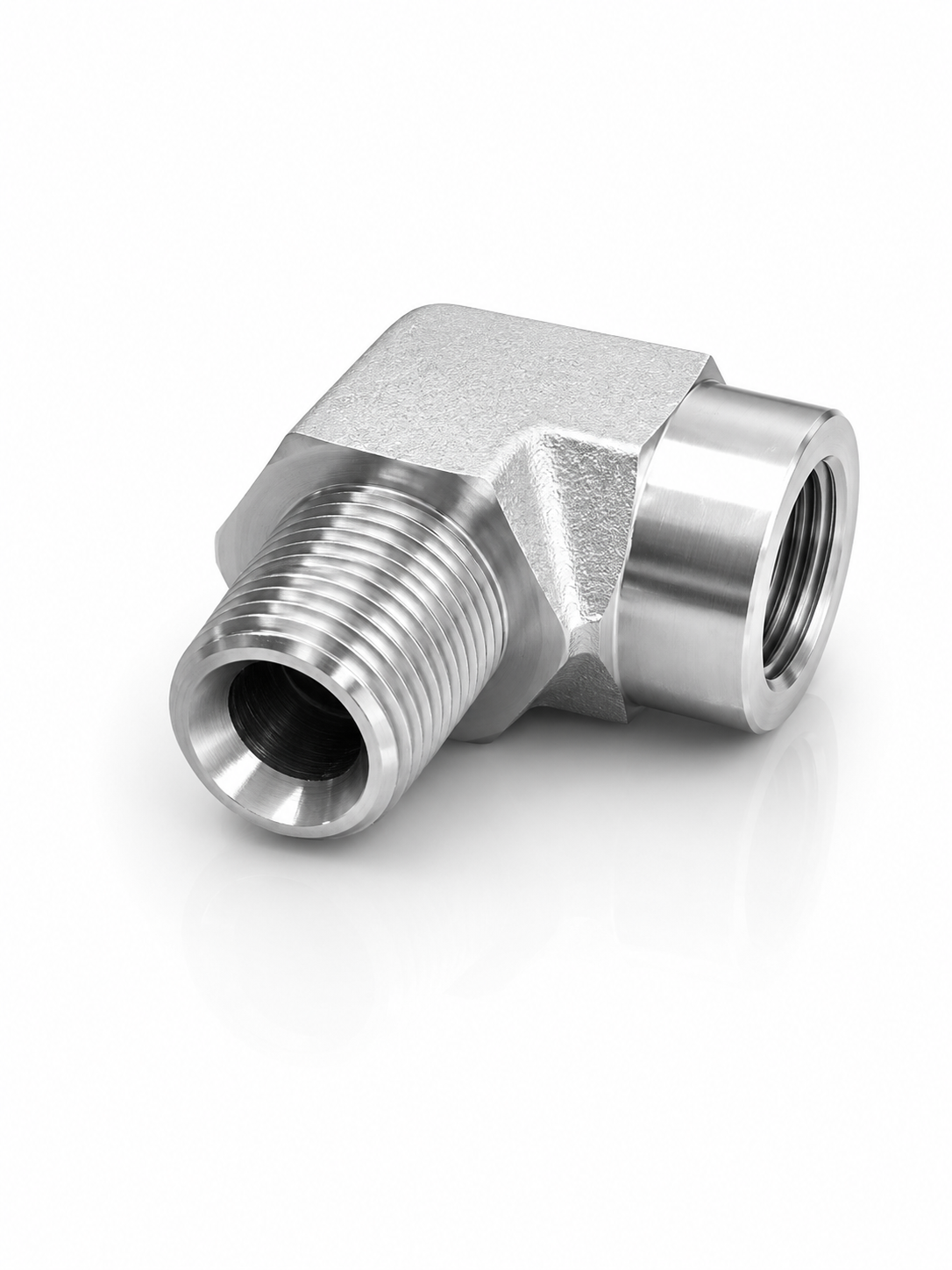 Adaptador Codo 90° Reductor NPT Macho 1/8" x NPT Hembra 1/8" Hidraulico