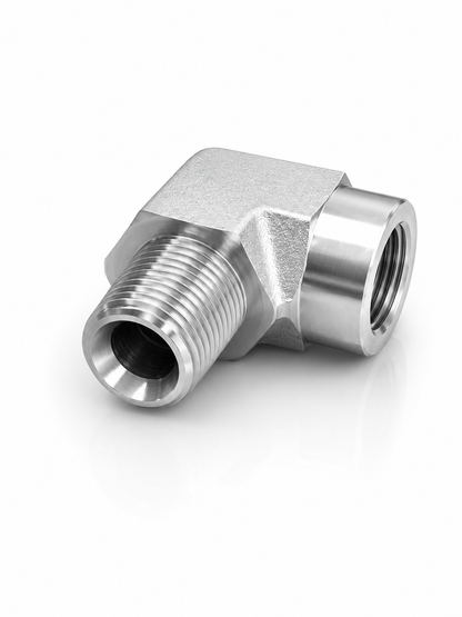 Adaptador Codo 90° Reductor NPT Macho 1/8" x NPT Hembra 1/8" Hidraulico