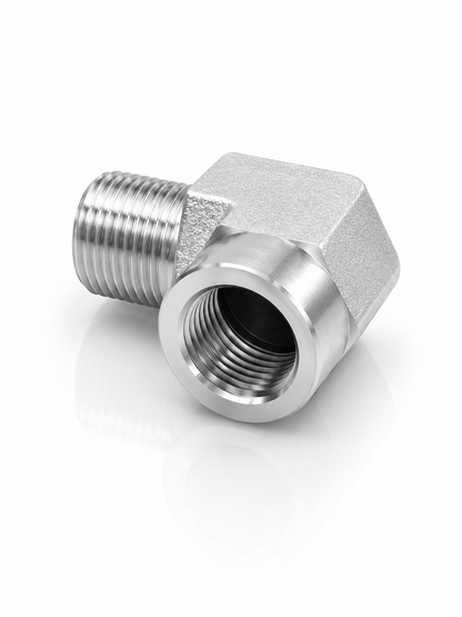 Adaptador Codo 90° Reductor NPT Macho 1/8" x NPT Hembra 1/8" Hidraulico