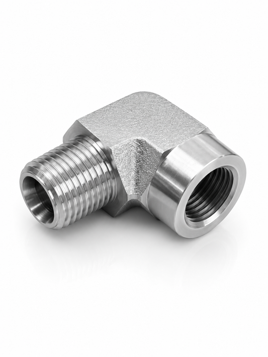 Adaptador Codo 90° Reductor NPT Macho 1/8" x NPT Hembra 1/8" Hidraulico