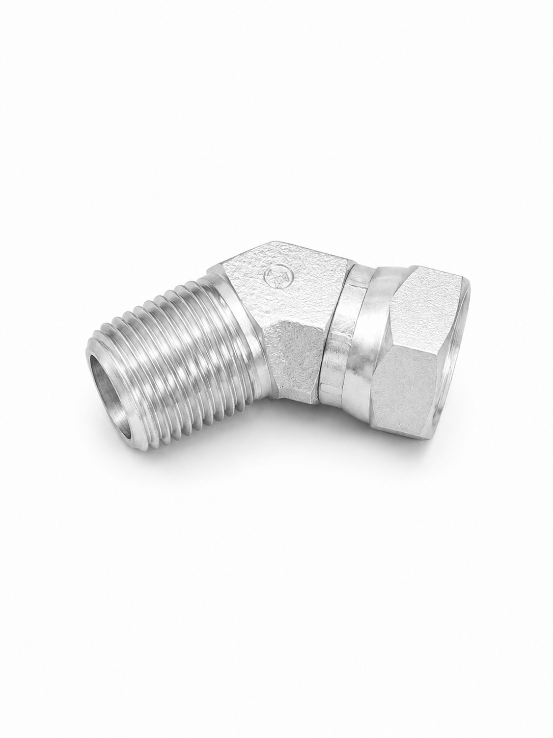 Codo 45° NPT Macho 1" x NPSM Hembra Giratoria 1" Hidraulico