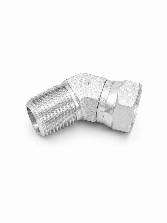 Codo 45° NPT Macho 1/8" x NPSM Hembra Giratoria 1/8" Hidráulico