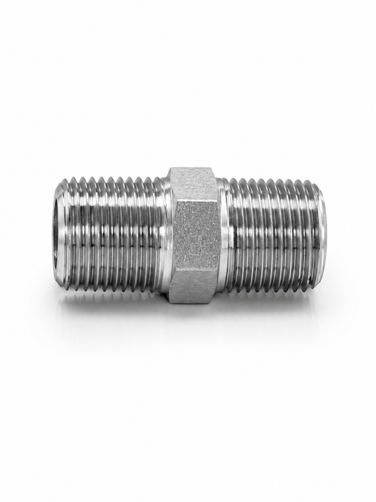 Adaptador Niple NPT Macho 1/4" x 1/4" Recto Hidraulico