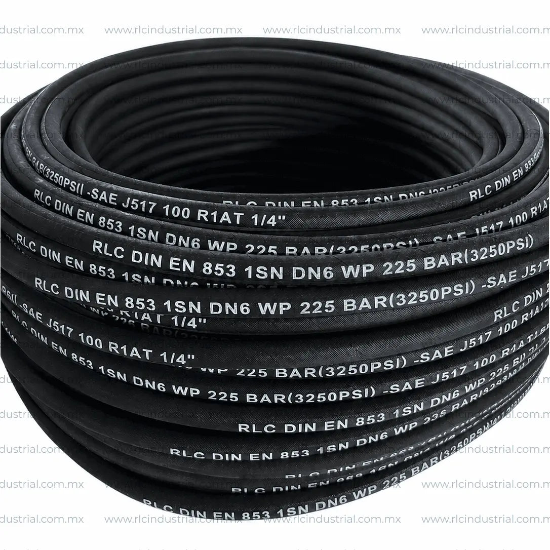 Manguera Hidráulica (04) 1/4" Alta Presión SAE 100 R1AT 1SN 3250 Psi. - 1 Mallas RLC RLC
