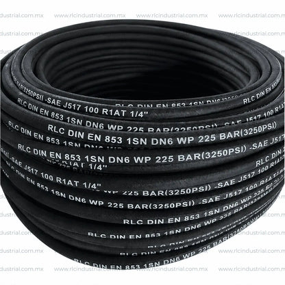 Manguera Hidráulica (04) 1/4" Alta Presión SAE 100 R1AT 1SN 3250 Psi. - 1 Mallas RLC RLC